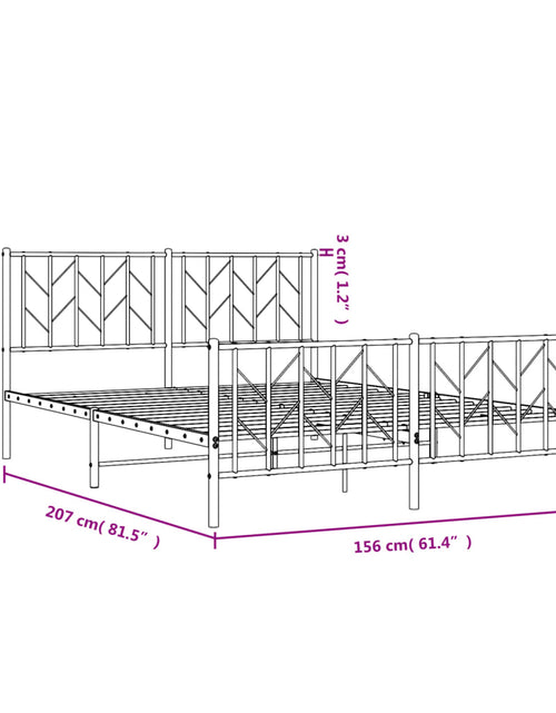 Încărcați imaginea în vizualizatorul Galerie, Cadru pat metalic cu tăblie de cap/picioare, negru, 150x200 cm - Lando
