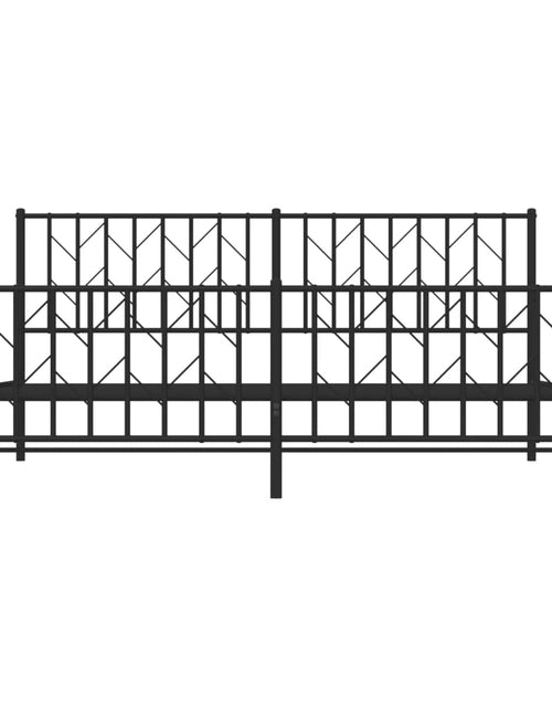 Загрузите изображение в средство просмотра галереи, Cadru pat metalic cu tăblii de cap/picioare, negru, 183x213 cm - Lando
