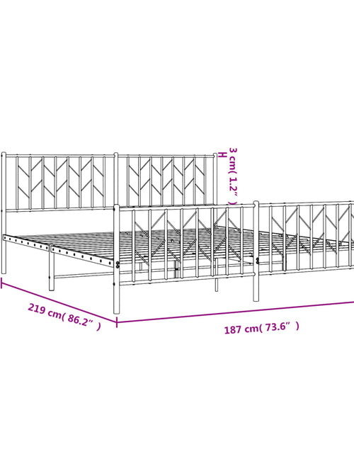 Încărcați imaginea în vizualizatorul Galerie, Cadru pat metalic cu tăblii de cap/picioare, negru, 183x213 cm - Lando
