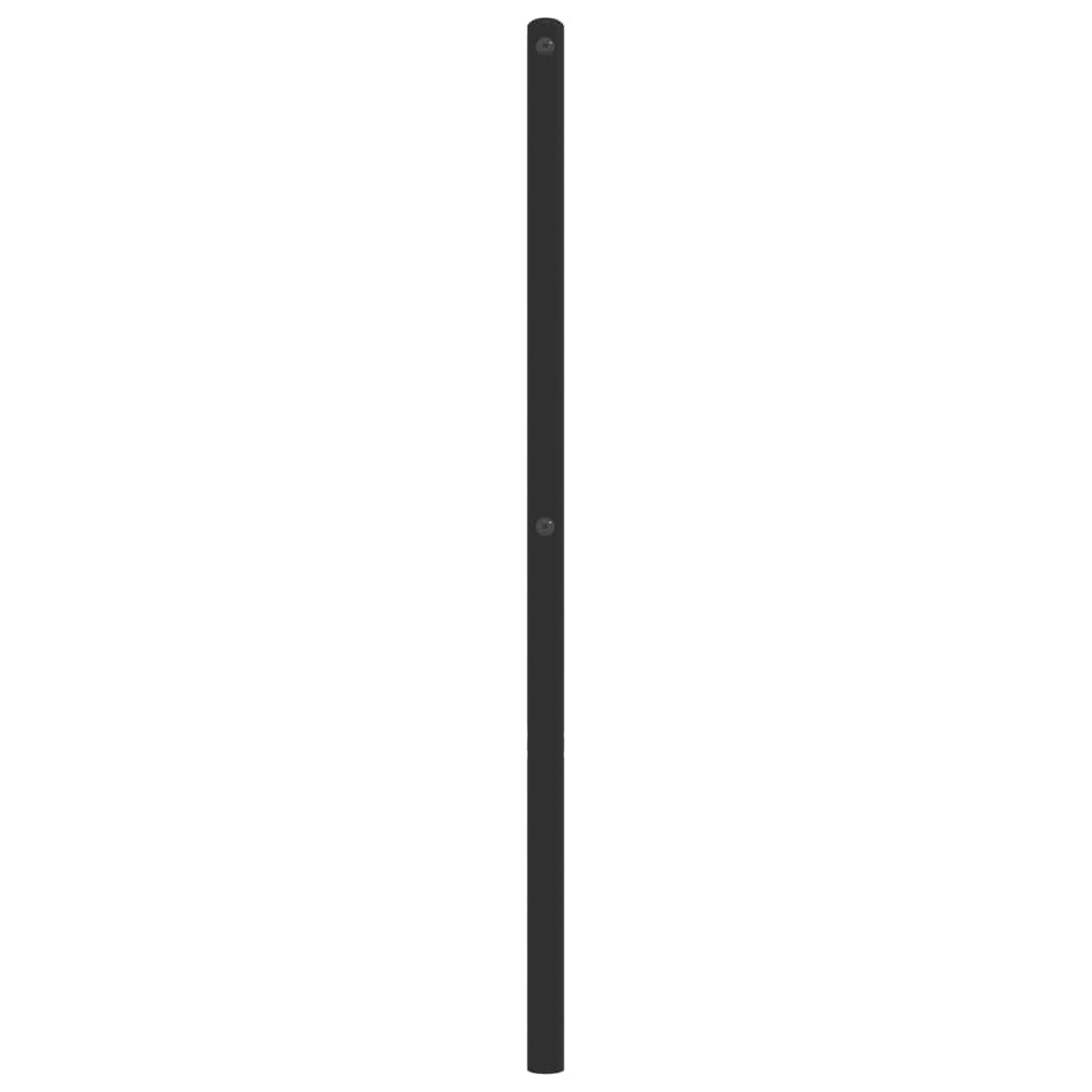 Tăblie de pat metalică, negru, 75 cm