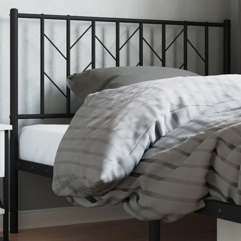 Tăblie de pat metalică, negru, 107 cm - Lando