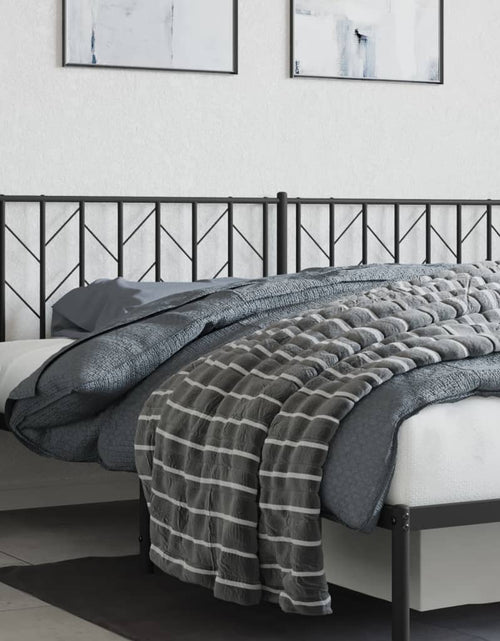 Încărcați imaginea în vizualizatorul Galerie, Tăblie de pat metalică, negru, 193 cm - Lando

