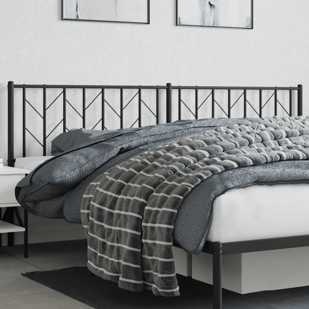 Tăblie de pat metalică, negru, 200 cm - Lando