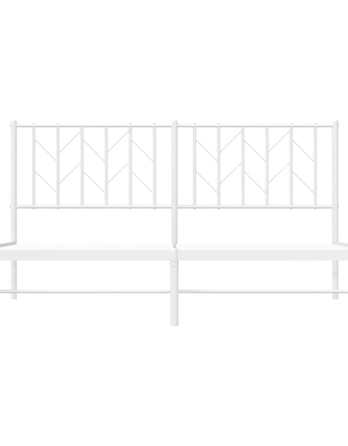 Загрузите изображение в средство просмотра галереи, Cadru de pat metalic cu tăblie, alb, 160x200 cm - Lando
