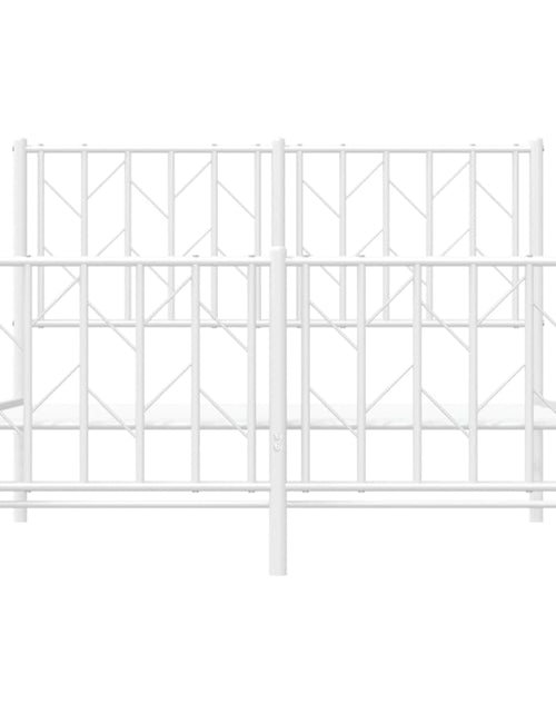 Загрузите изображение в средство просмотра галереи, Cadru pat metalic cu tăblie de cap/picioare , alb, 120x190 cm - Lando
