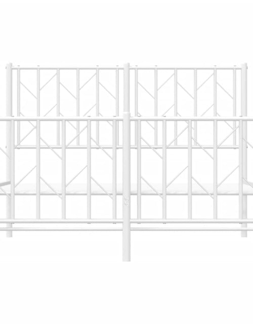 Загрузите изображение в средство просмотра галереи, Cadru pat metalic cu tăblie de cap/picioare , alb, 120x200 cm - Lando
