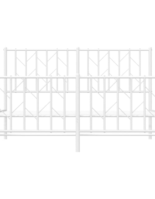 Încărcați imaginea în vizualizatorul Galerie, Cadru pat metalic cu tăblie de cap/picioare , alb, 135x190 cm - Lando
