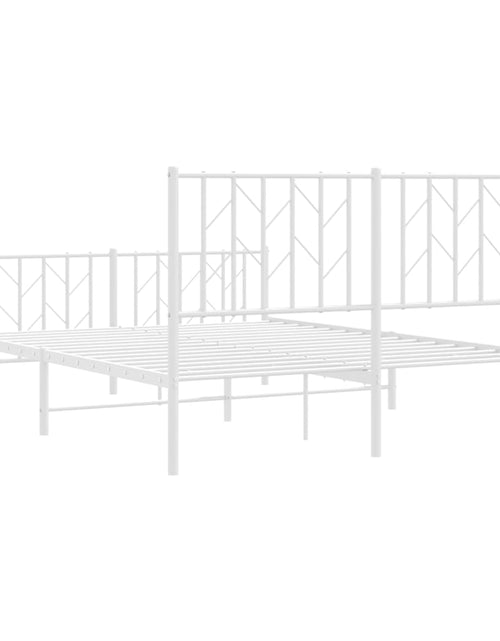Încărcați imaginea în vizualizatorul Galerie, Cadru pat metalic cu tăblie de cap/picioare , alb, 140x190 cm - Lando
