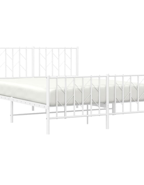 Încărcați imaginea în vizualizatorul Galerie, Cadru pat metalic cu tăblie de cap/picioare , alb, 140x200 cm - Lando
