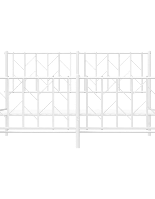 Încărcați imaginea în vizualizatorul Galerie, Cadru pat metalic cu tăblie de cap/picioare , alb, 150x200 cm - Lando
