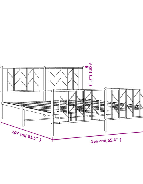 Încărcați imaginea în vizualizatorul Galerie, Cadru pat metalic cu tăblie de cap/picioare , alb, 160x200 cm - Lando
