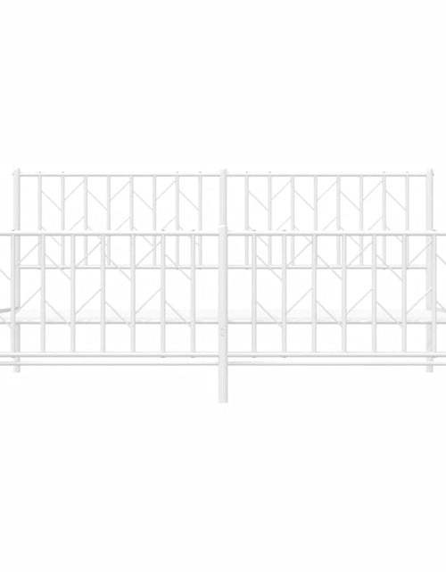 Загрузите изображение в средство просмотра галереи, Cadru pat metalic cu tăblie de cap/picioare , alb, 180x200 cm - Lando
