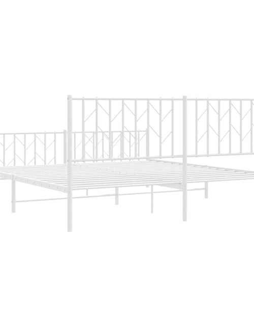 Încărcați imaginea în vizualizatorul Galerie, Cadru pat metalic cu tăblie de cap/picioare , alb, 183x213 cm - Lando
