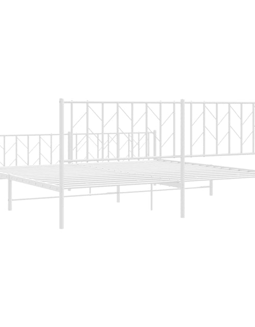 Încărcați imaginea în vizualizatorul Galerie, Cadru pat metalic cu tăblie de cap/picioare , alb, 200x200 cm - Lando

