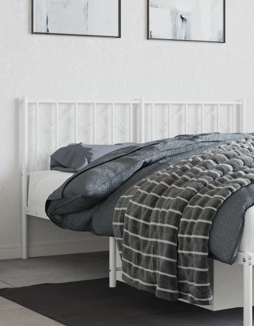 Încărcați imaginea în vizualizatorul Galerie, Tăblie de pat metalică, alb, 150 cm
