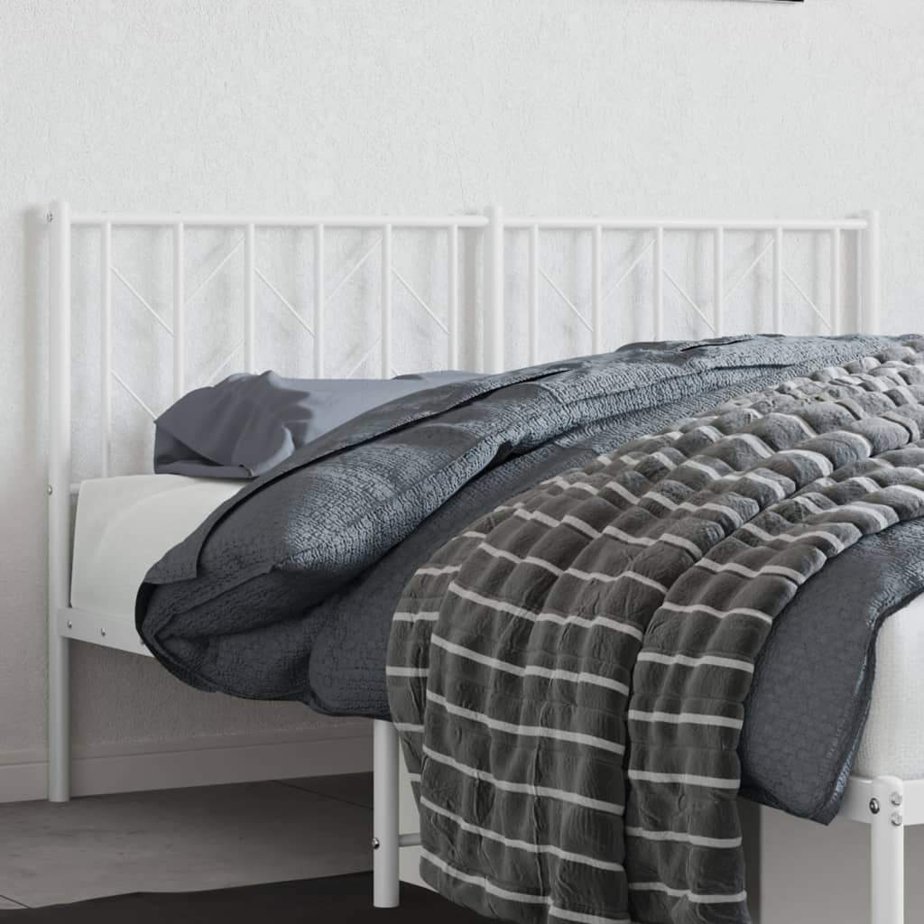 Tăblie de pat metalică, alb, 150 cm - Lando