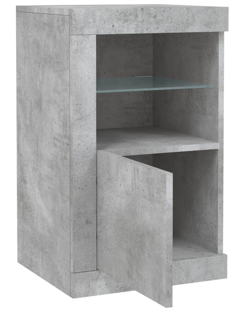 Загрузите изображение в средство просмотра галереи, Dulapuri laterale cu lumini LED 2 buc. gri beton lemn prelucrat - Lando
