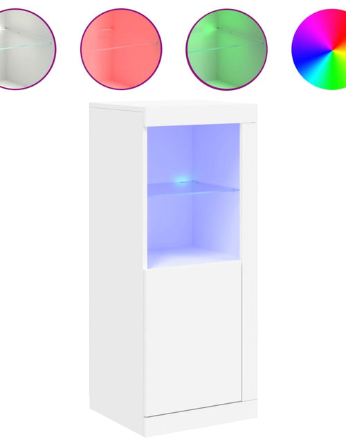 Загрузите изображение в средство просмотра галереи, Servantă cu lumini LED, alb, 41x37x100 cm - Lando

