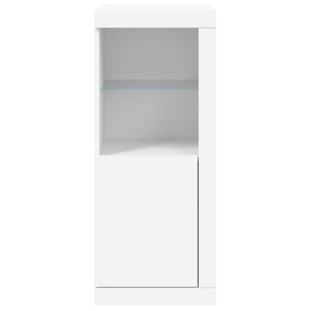 Servantă cu lumini LED, alb, 41x37x100 cm - Lando