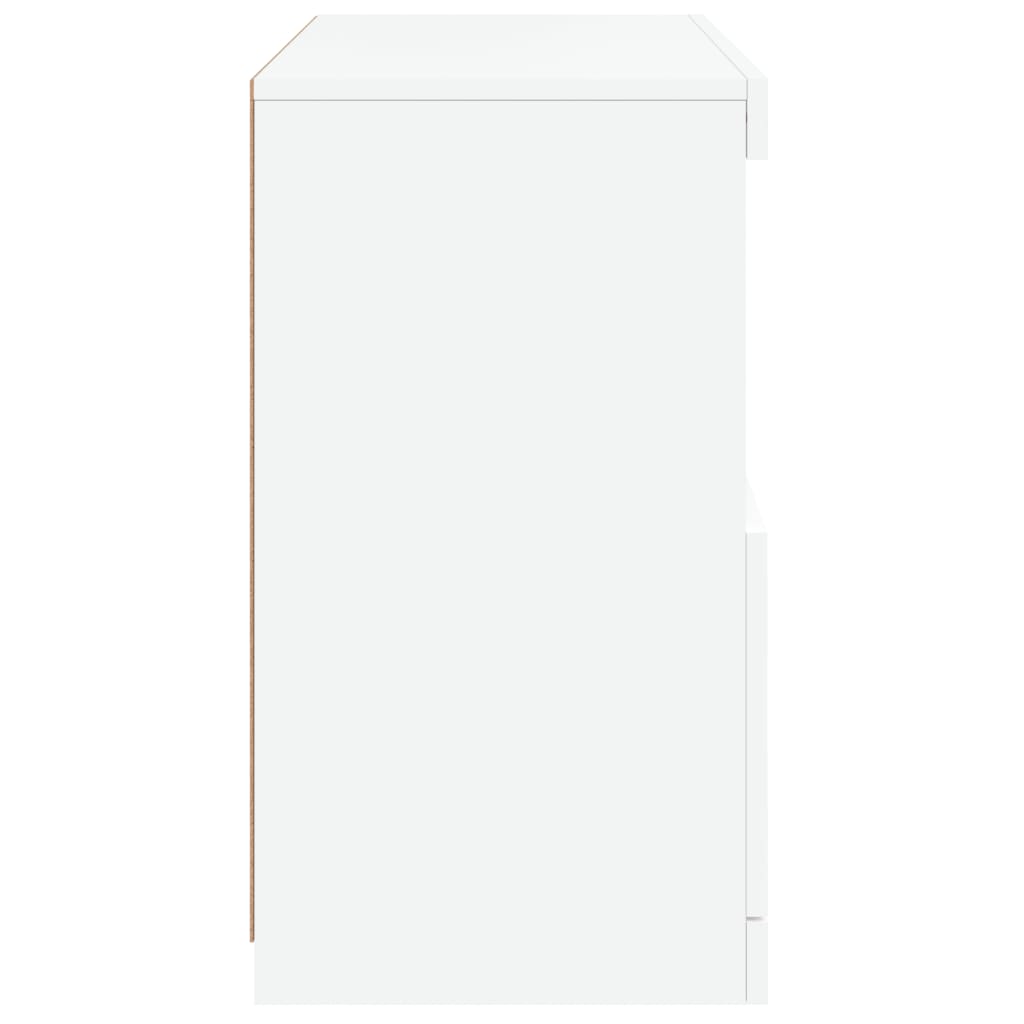 Servantă cu lumini LED, alb, 60x37x67 cm - Lando