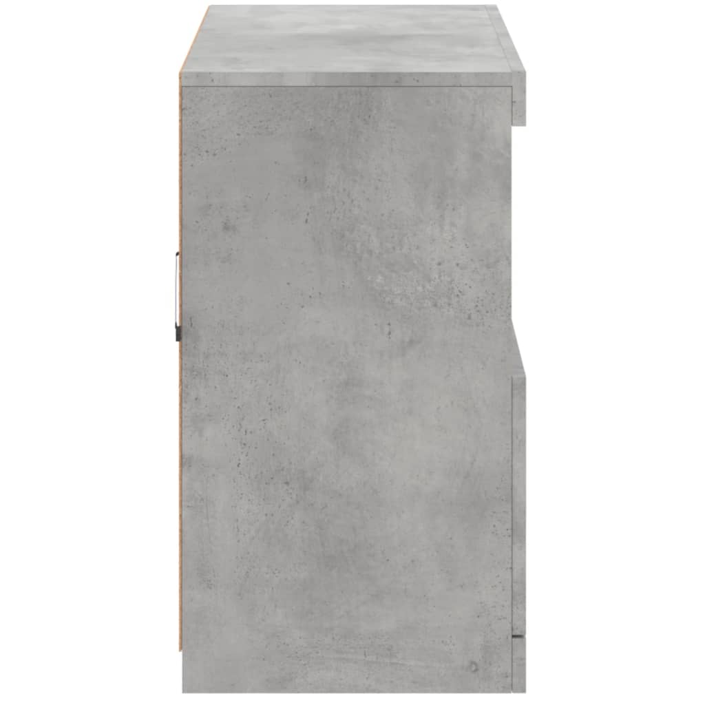 Servantă cu lumini LED, gri beton, 81x37x67 cm - Lando