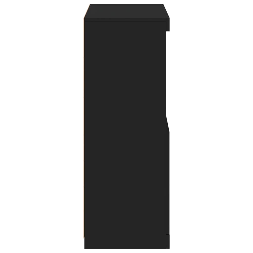 Servantă cu lumini LED, negru, 60,5x37x100 cm - Lando