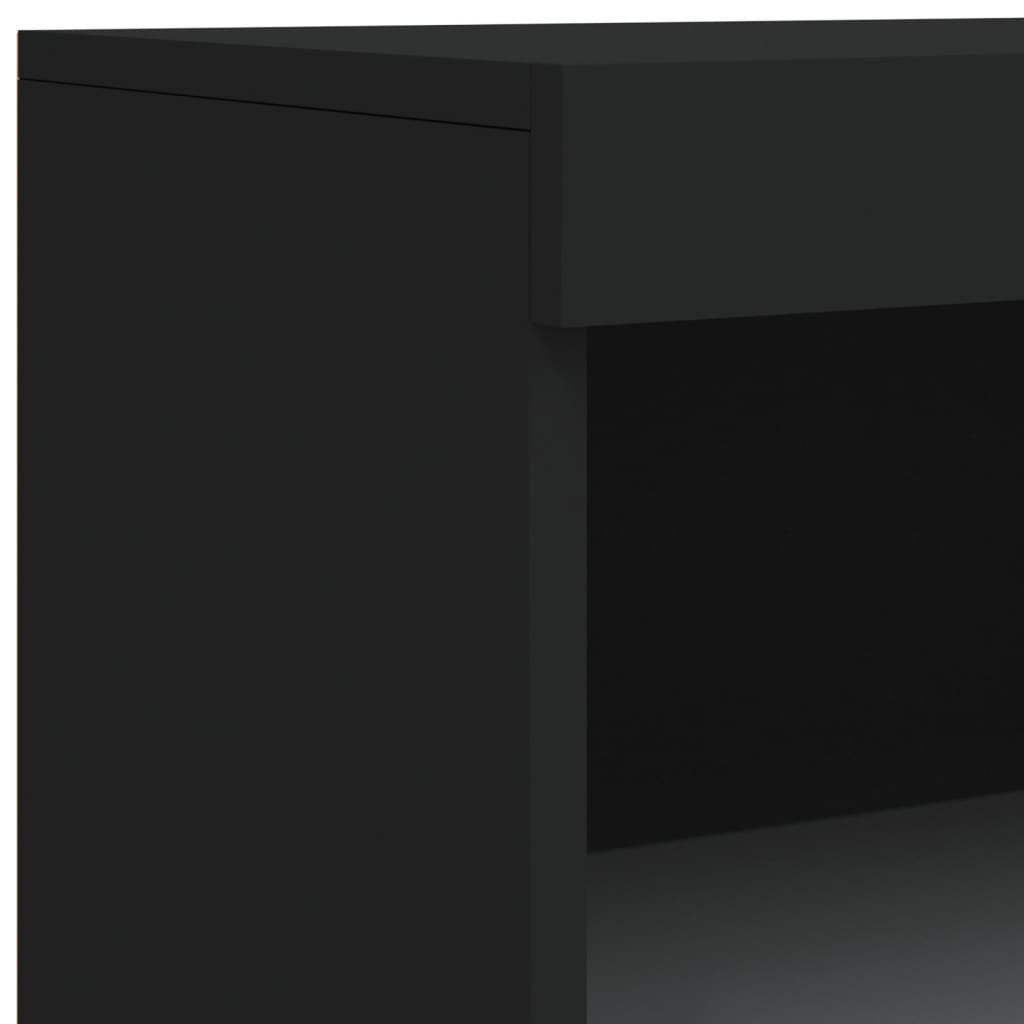Servantă cu lumini LED, negru, 60,5x37x100 cm - Lando
