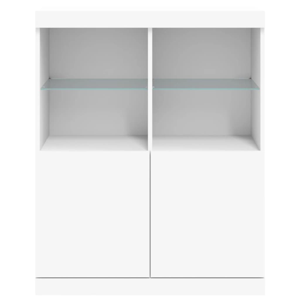 Servantă cu lumini LED, alb, 81x37x100 cm - Lando