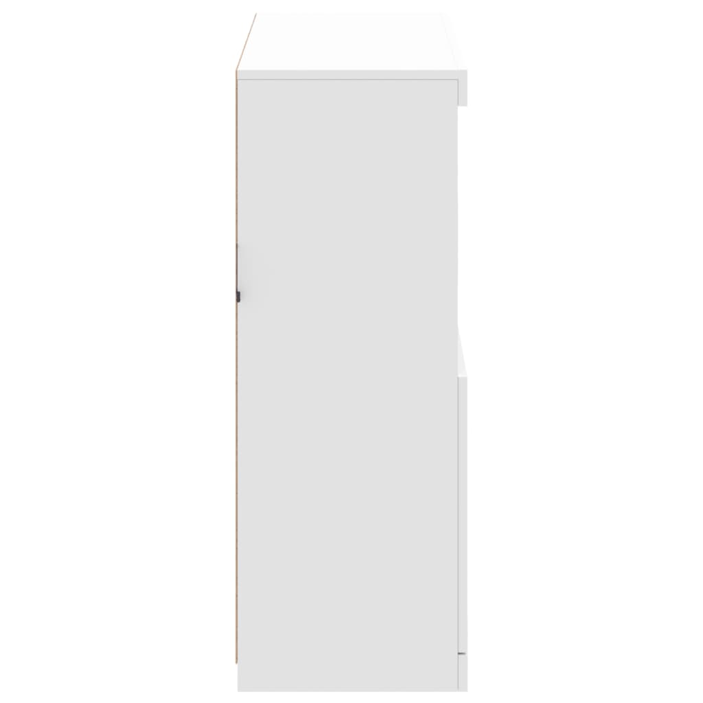 Servantă cu lumini LED, alb, 81x37x100 cm - Lando
