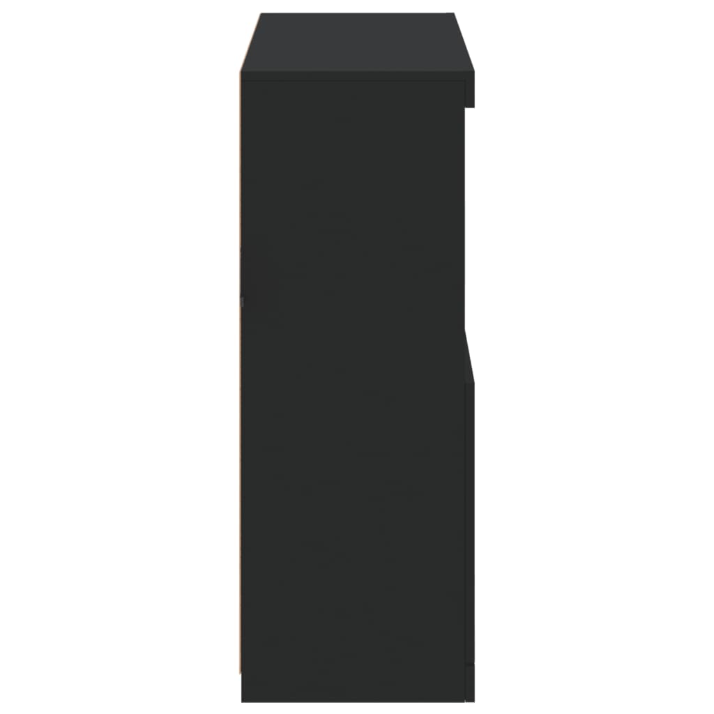 Servantă cu lumini LED, negru, 81x37x100 cm - Lando
