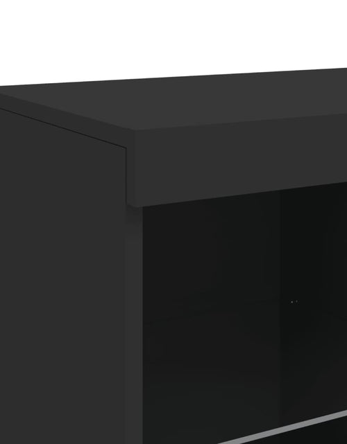 Загрузите изображение в средство просмотра галереи, Servantă cu lumini LED, negru, 81x37x100 cm - Lando
