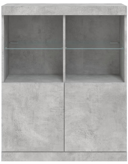 Încărcați imaginea în vizualizatorul Galerie, Servantă cu lumini LED, gri beton, 81x37x100 cm - Lando
