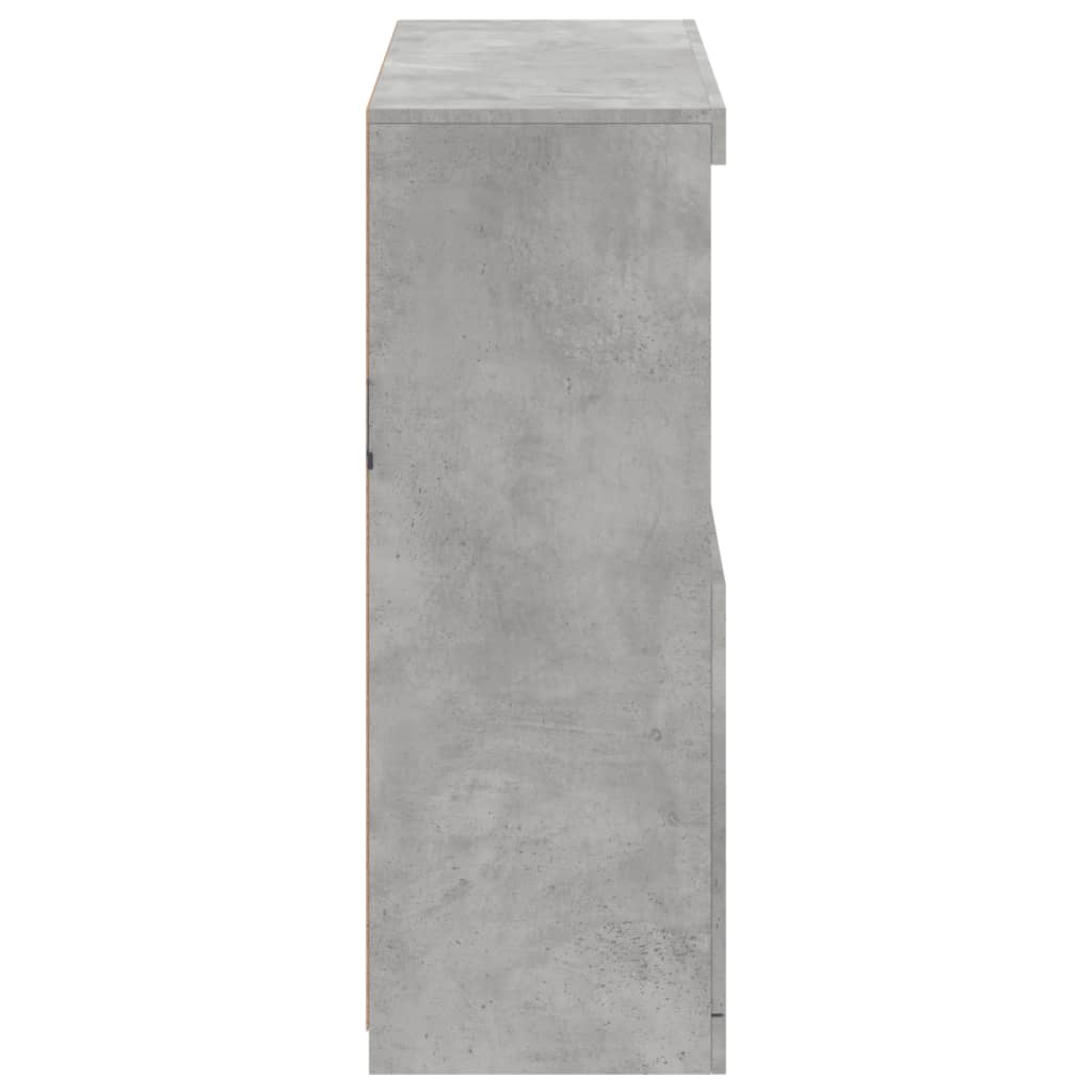 Servantă cu lumini LED, gri beton, 81x37x100 cm