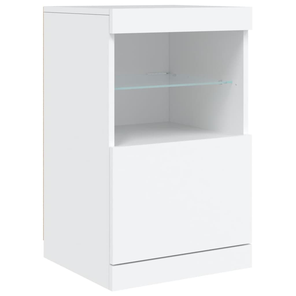 Servantă cu lumini LED, alb, 41x37x67 cm - Lando