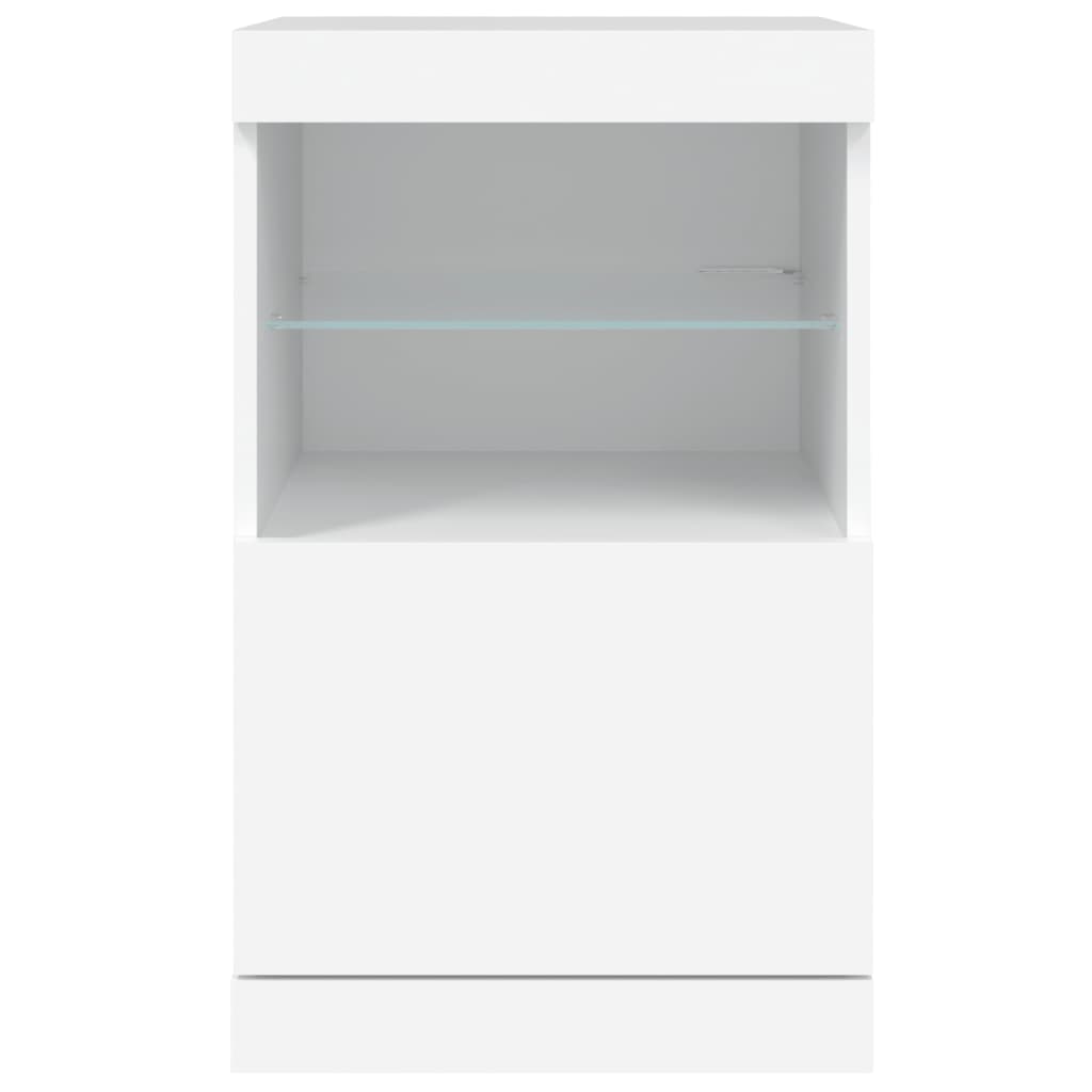 Servantă cu lumini LED, alb, 41x37x67 cm - Lando