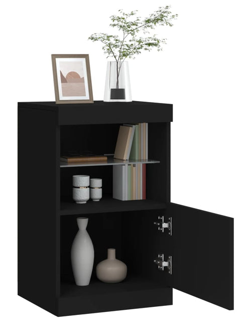 Загрузите изображение в средство просмотра галереи, Servantă cu lumini LED, negru, 41x37x67 cm - Lando
