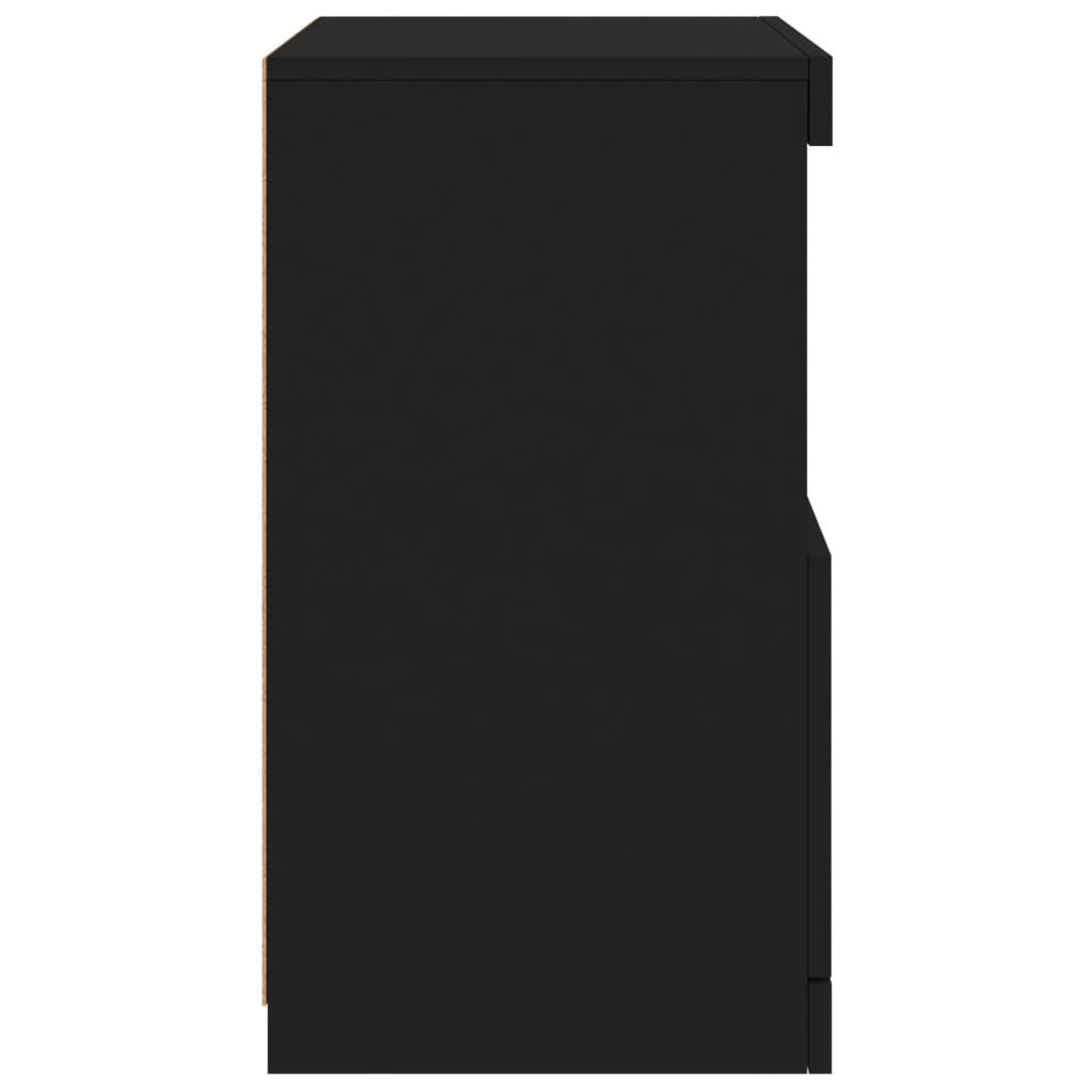 Servantă cu lumini LED, negru, 41x37x67 cm - Lando