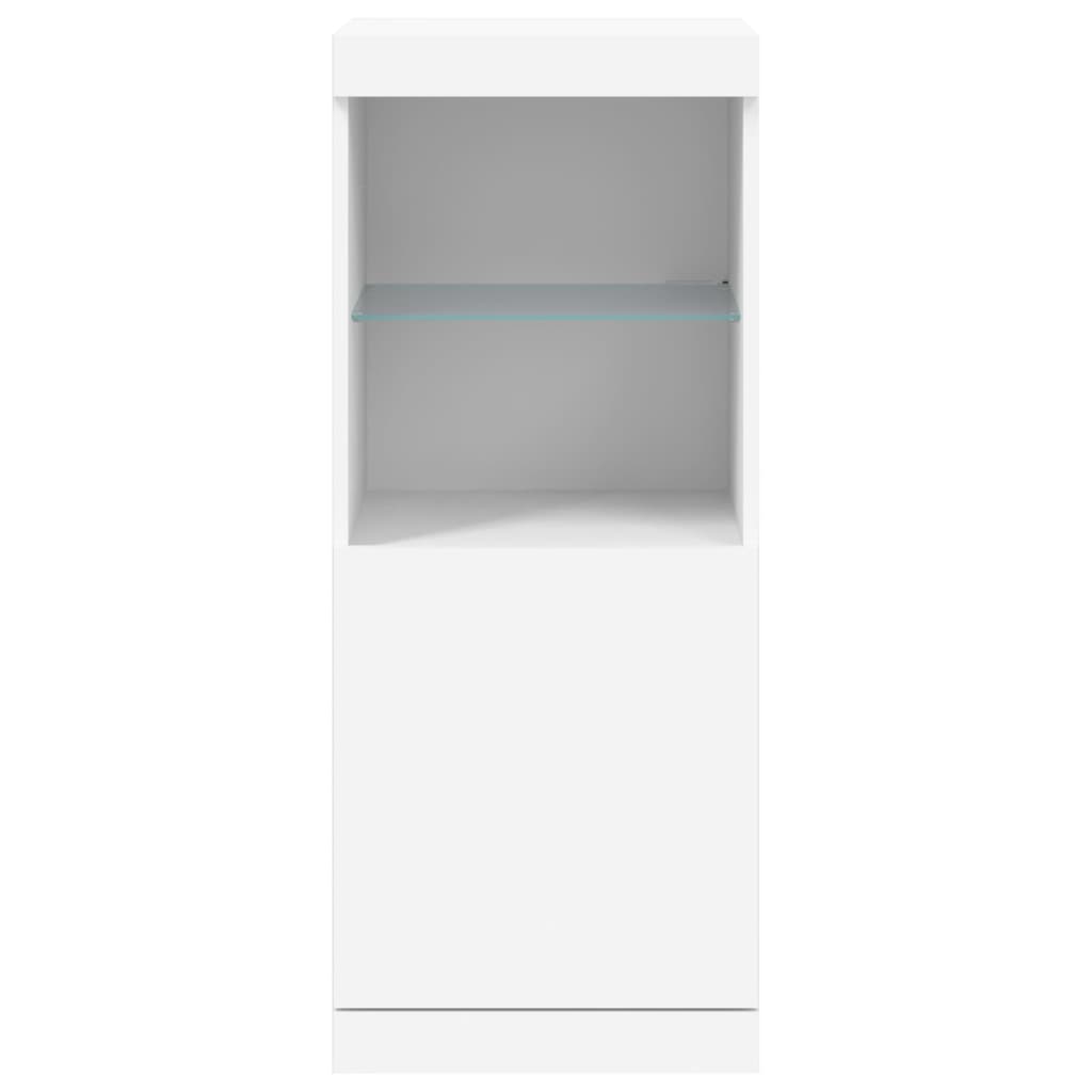 Servantă cu lumini LED, alb, 41x37x100 cm - Lando