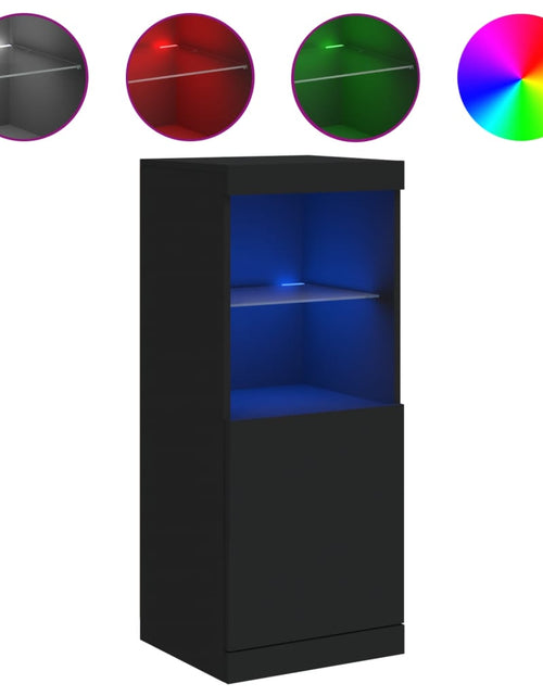 Загрузите изображение в средство просмотра галереи, Servantă cu lumini LED, negru, 41x37x100 cm - Lando
