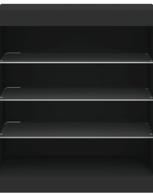 Încărcați imaginea în vizualizatorul Galerie, Servantă cu lumini LED, negru, 60,5x37x67 cm - Lando
