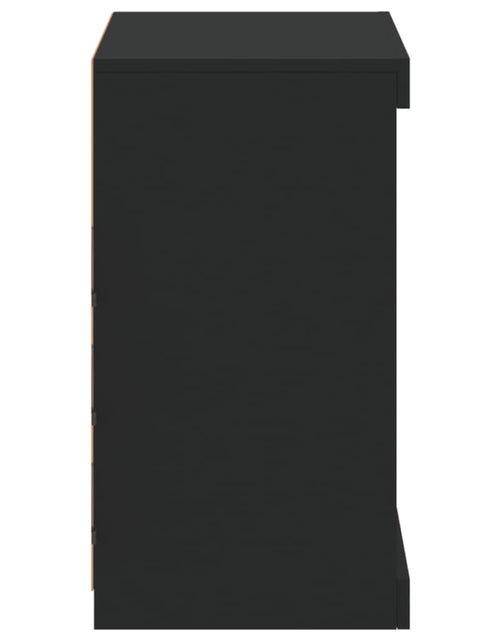 Загрузите изображение в средство просмотра галереи, Servantă cu lumini LED, negru, 60,5x37x67 cm - Lando
