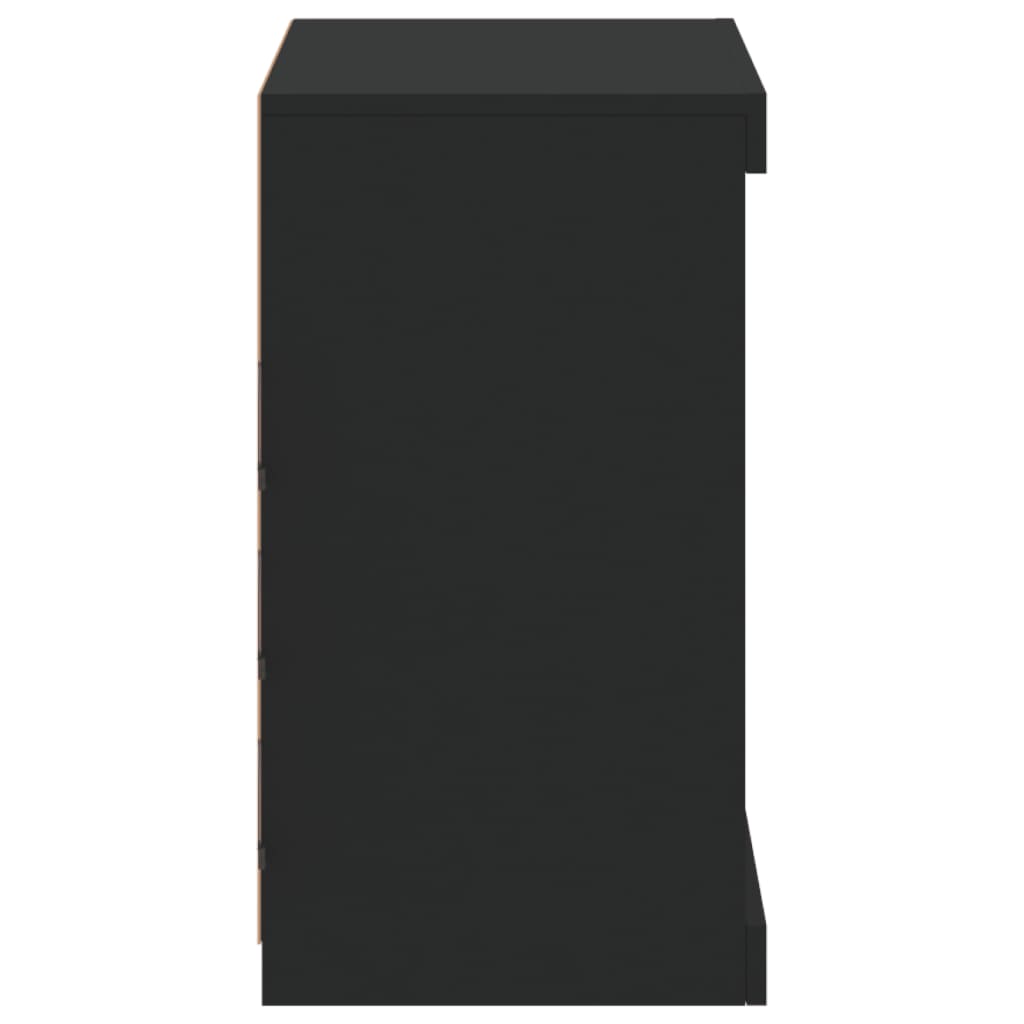 Servantă cu lumini LED, negru, 60,5x37x67 cm - Lando