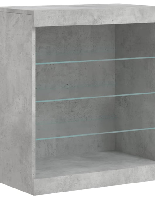 Încărcați imaginea în vizualizatorul Galerie, Servantă cu lumini LED, gri beton, 60,5x37x67 cm - Lando
