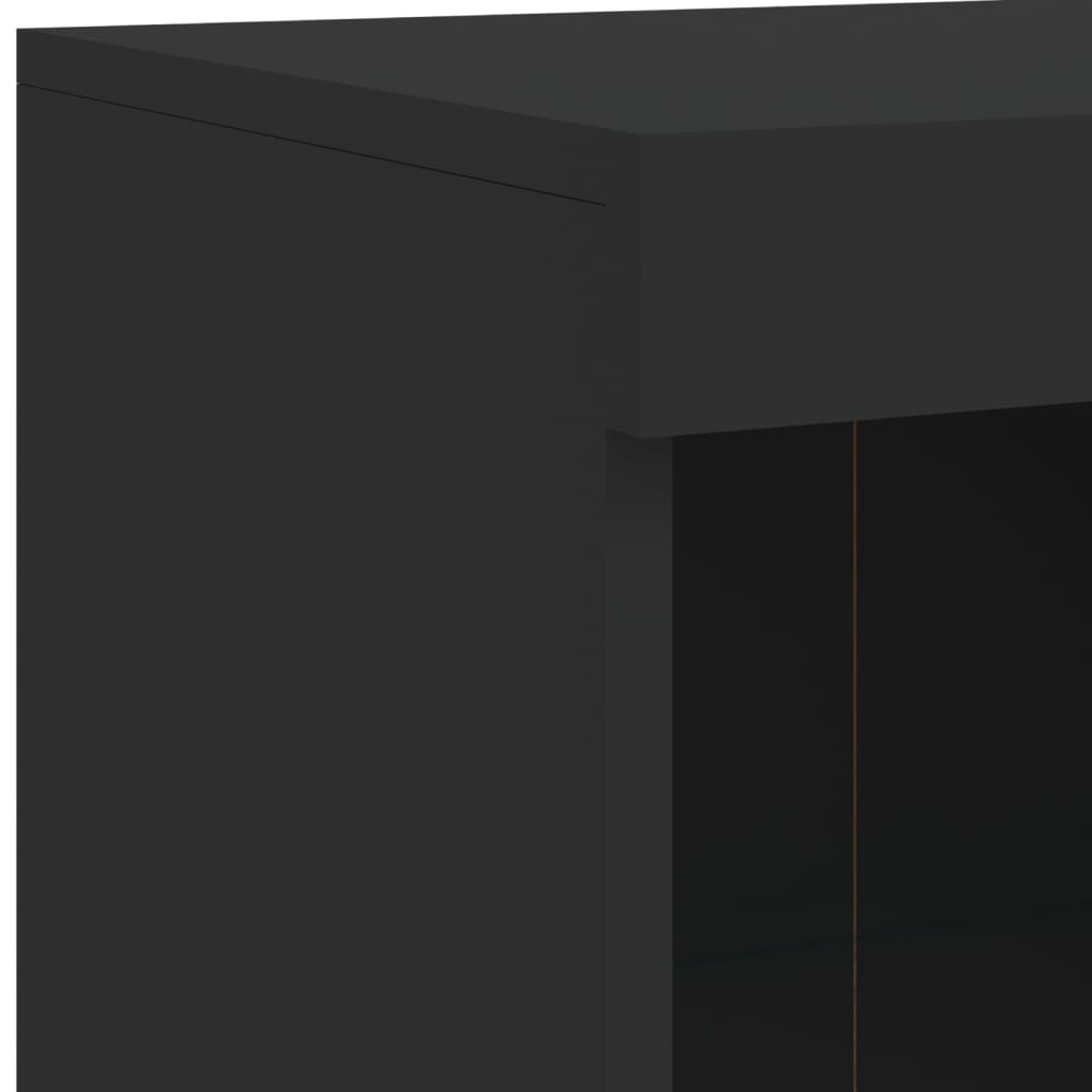 Servantă cu lumini LED, negru, 81x37x100 cm - Lando