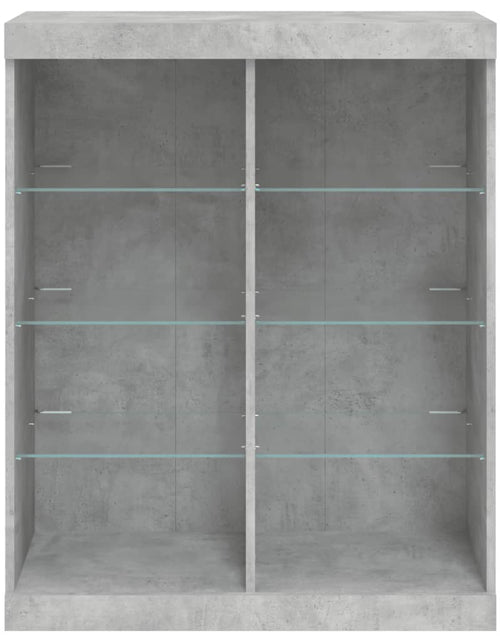 Загрузите изображение в средство просмотра галереи, Servantă cu lumini LED, gri beton, 81x37x100 cm - Lando
