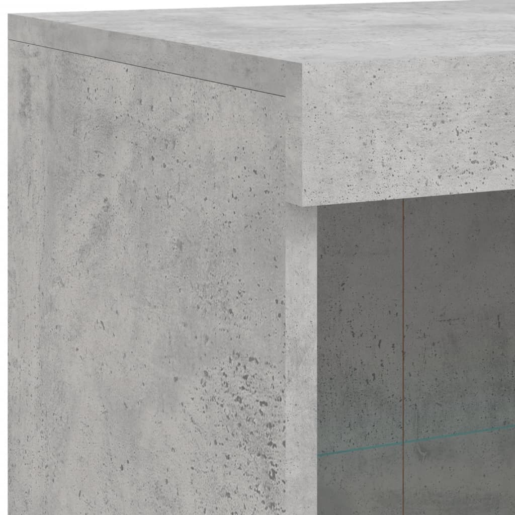 Servantă cu lumini LED, gri beton, 81x37x100 cm - Lando