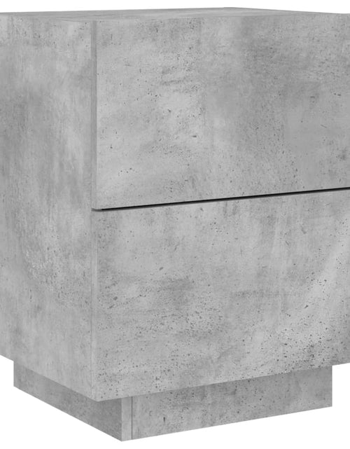 Încărcați imaginea în vizualizatorul Galerie, Noptiere cu lumini LED, 2 buc., gri beton, lemn prelucrat - Lando
