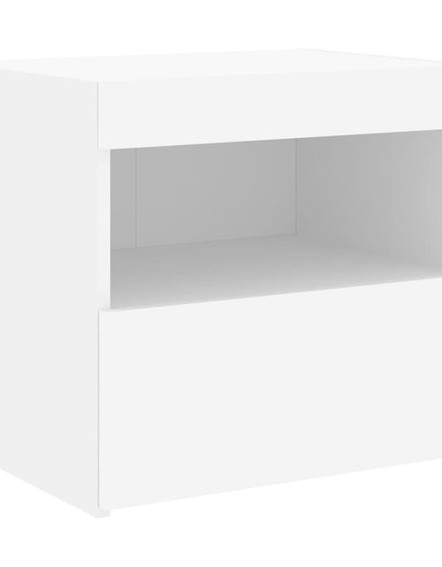 Încărcați imaginea în vizualizatorul Galerie, Noptieră cu lumini LED, alb, 50x40x45 cm - Lando
