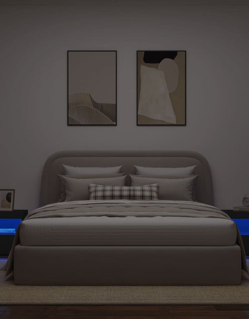 Încărcați imaginea în vizualizatorul Galerie, Noptiere cu lumini LED, 2 buc., negru, 50x40x45 cm - Lando
