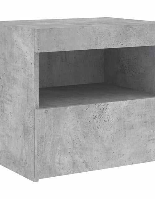 Încărcați imaginea în vizualizatorul Galerie, Noptieră cu lumini LED, gri beton, 50x40x45 cm - Lando
